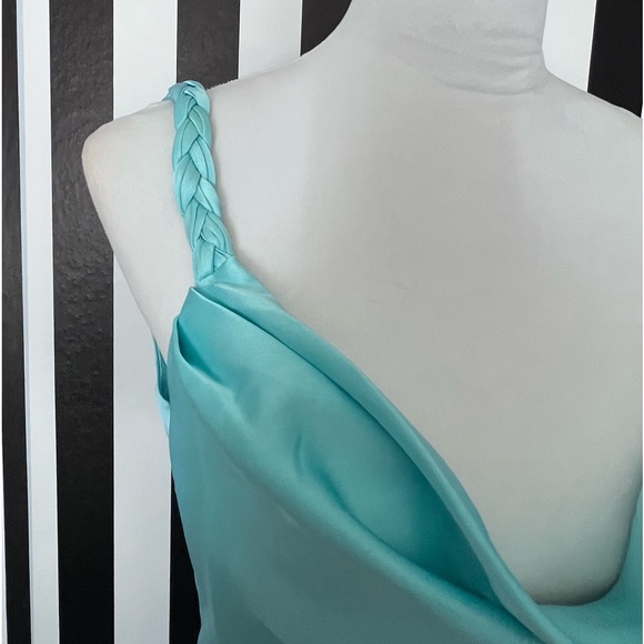 Tiffany Blue Front and Back Draped Slip Maxi Dress - NWT - Picture 5 of 9